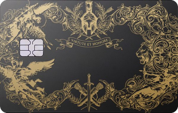 Regal Crest · matte black & gold
