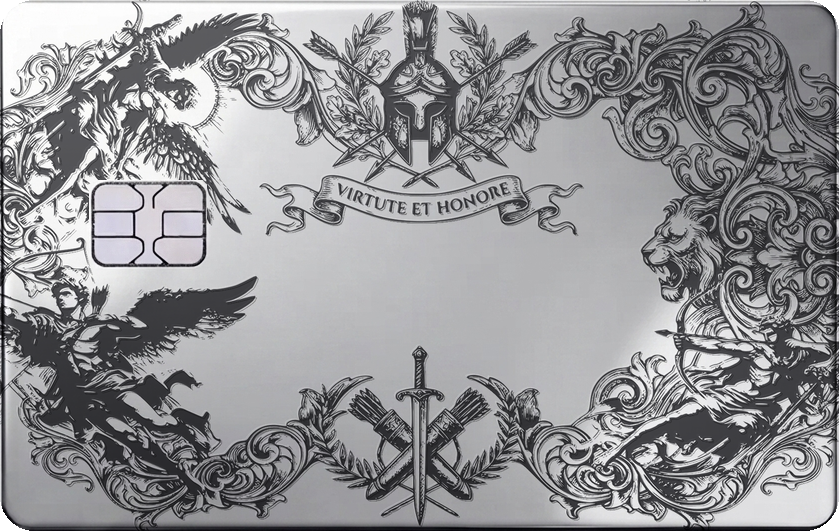 Regal Crest metal card, engraved stainless steel by Metacards (view 6 of 7)