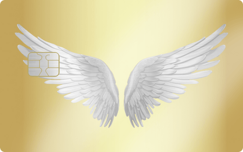 Angel Wings metal card, engraved stainless steel by Metacards