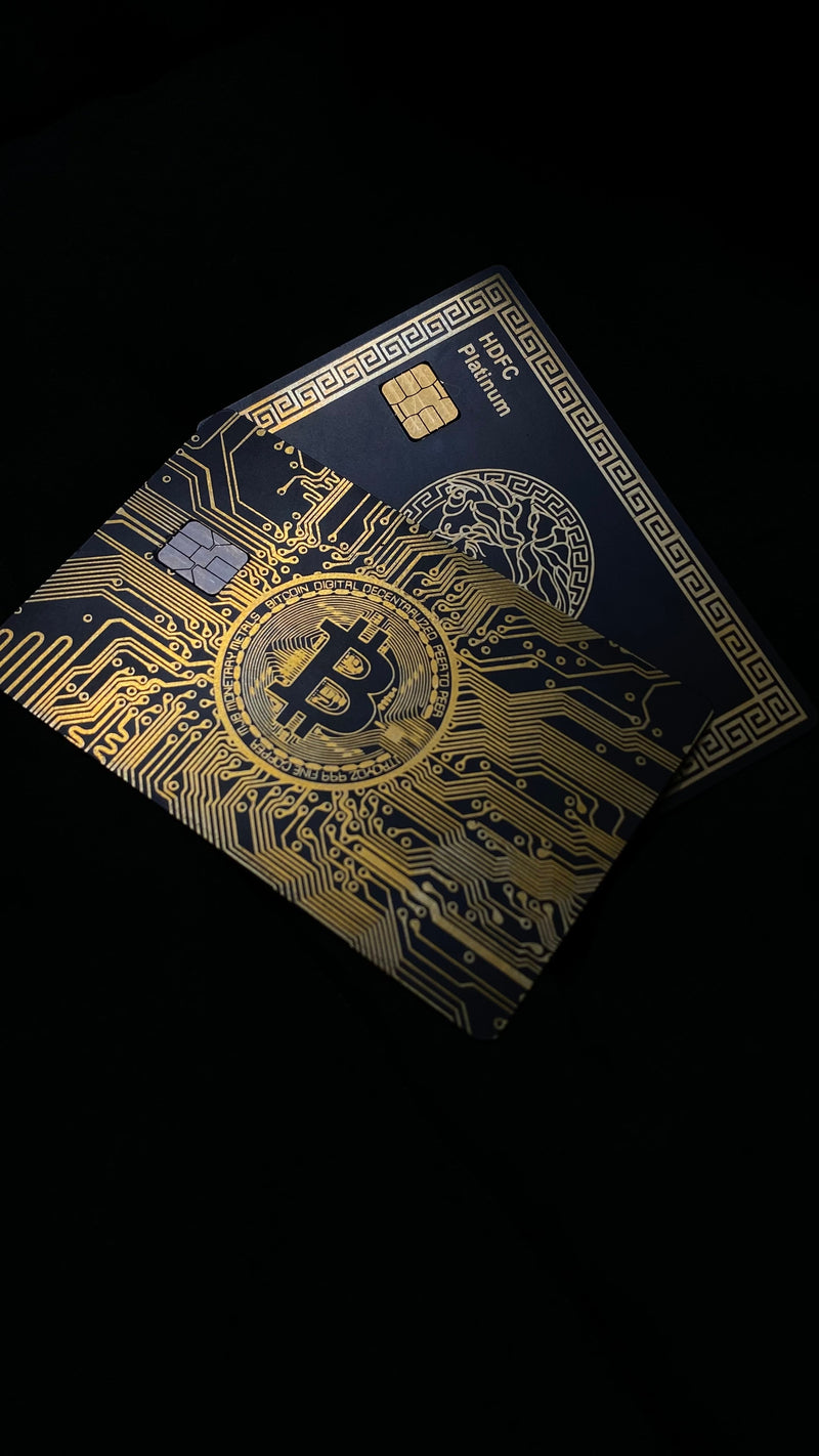 Bitcoin circuit, black and gold