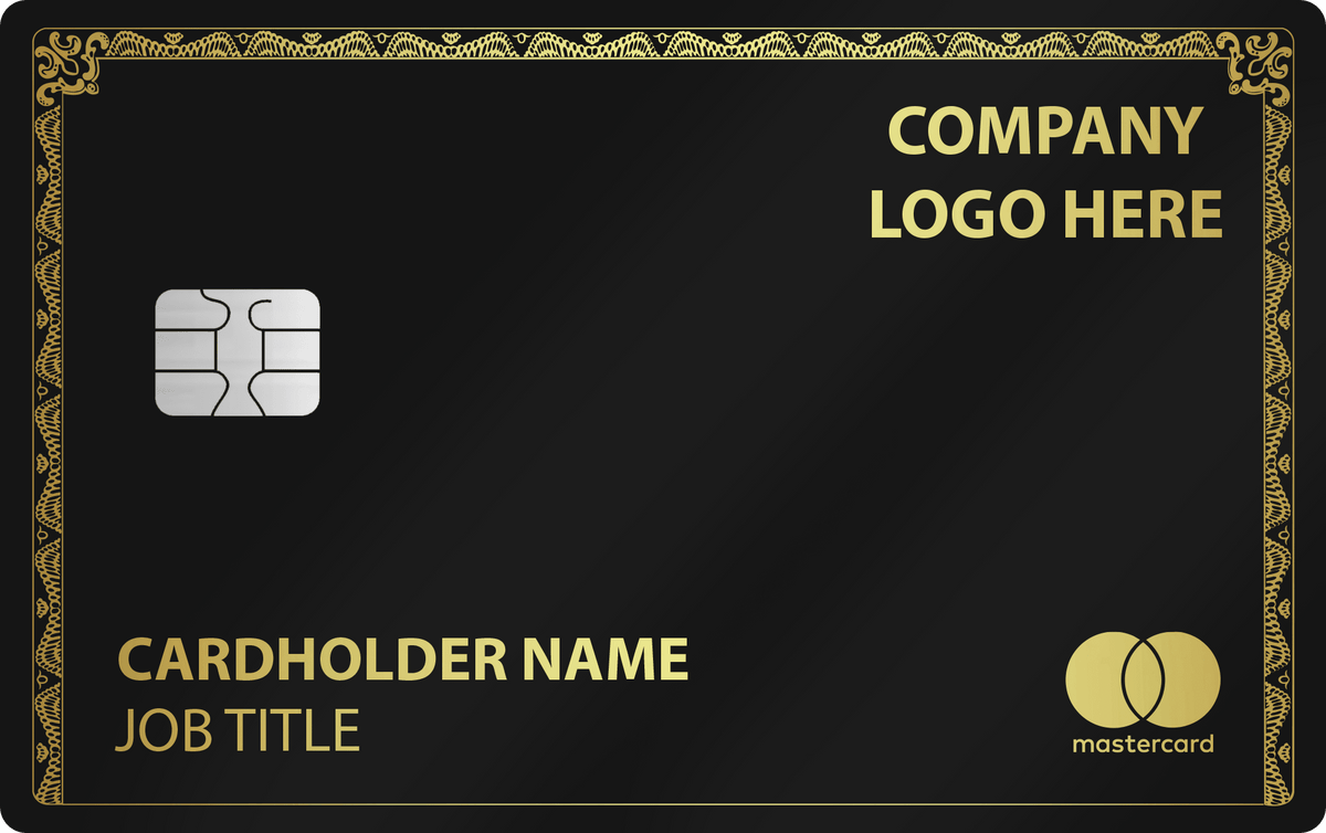 Company Logo (Black Gold) metal card, engraved stainless steel by Metacards