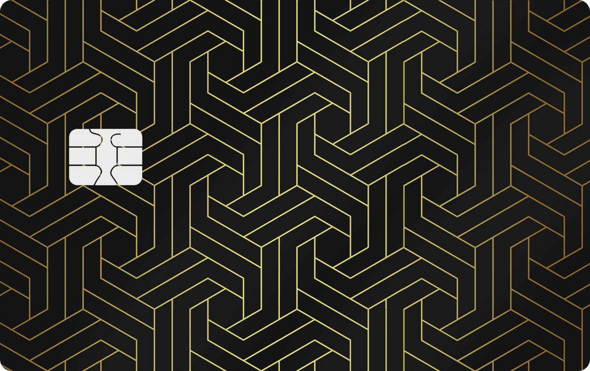 Geometric Weave metal card, engraved stainless steel by Metacards