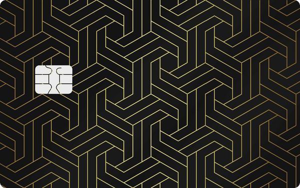 Geometric Weave metal card, engraved stainless steel by Metacards