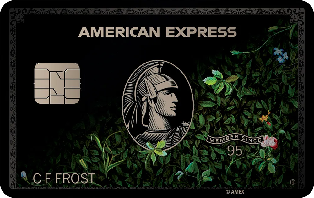 Signature metal credit card in black floral design, engraved steel by Metacards