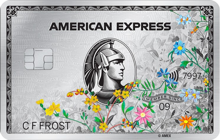 Signature metal credit card in platinum floral design, engraved steel by Metacards