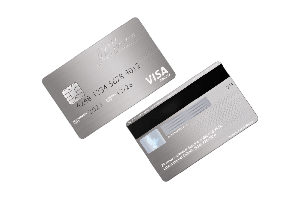 Palladium silver metal card, custom engraved by Metacards