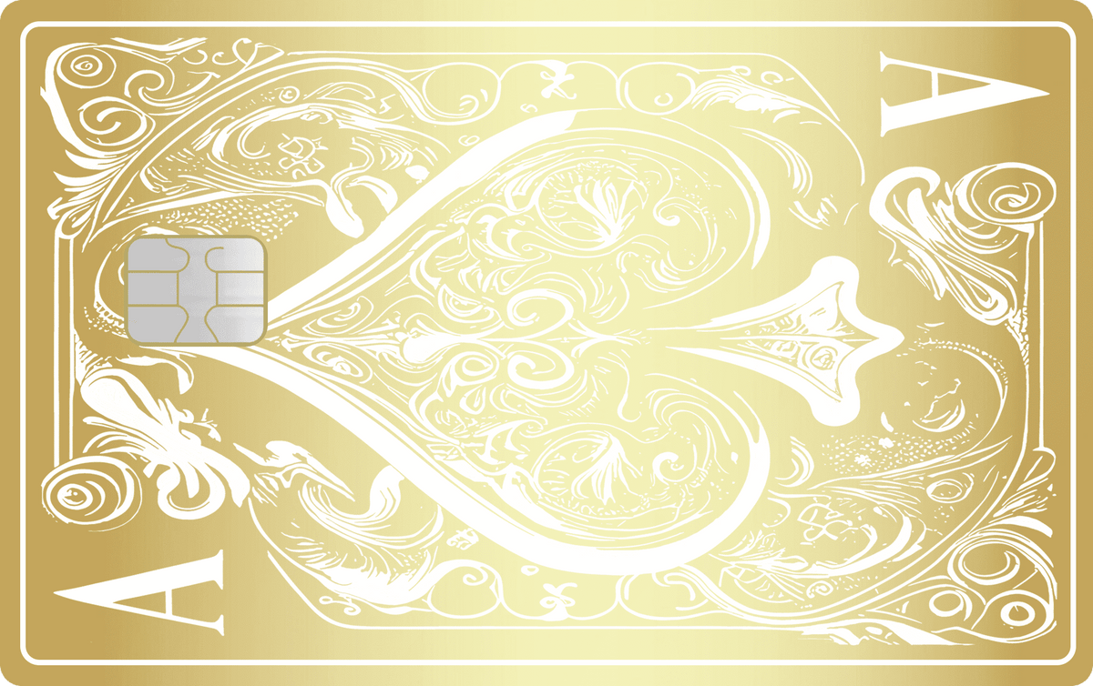 Ace of Spades metal card, engraved stainless steel by Metacards