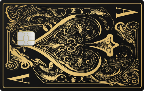 Ace of Spades metal card in Black Gold