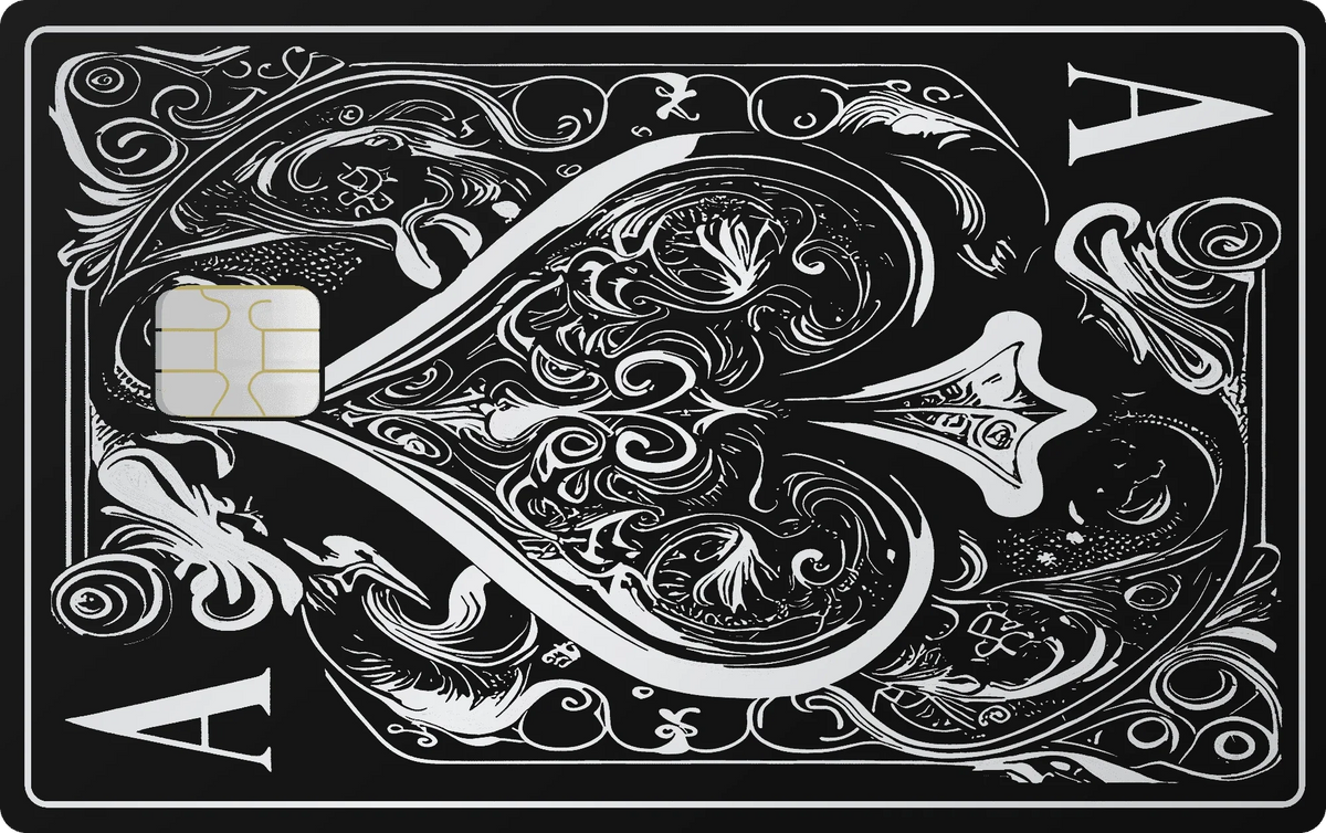 Ace of Spades metal card in Black Silver