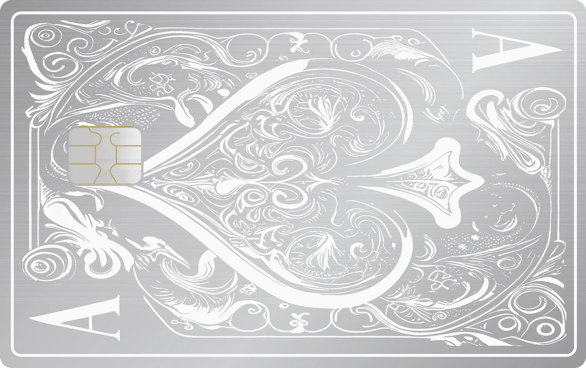 Ace of Spades metal card in Brushed Silver