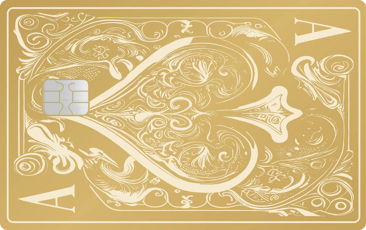 Ace of Spades metal card in Matte Gold