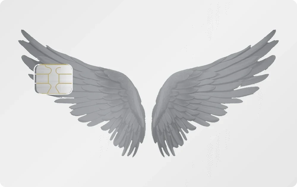 Angel Wings metal card in White