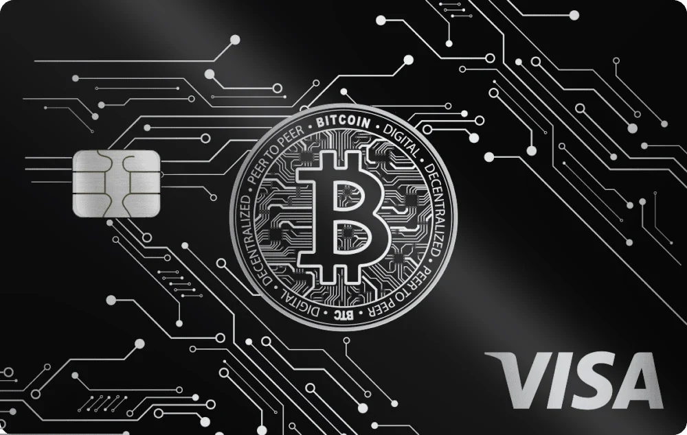 Bitcoin Circuit metal card in Glossy Black Silver, engraved stainless steel by Metacards
