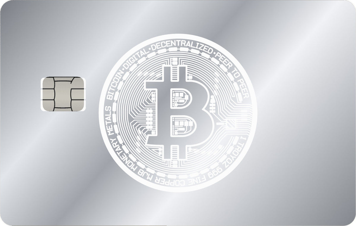 Bitcoin Gold metal card in Glossy Silver