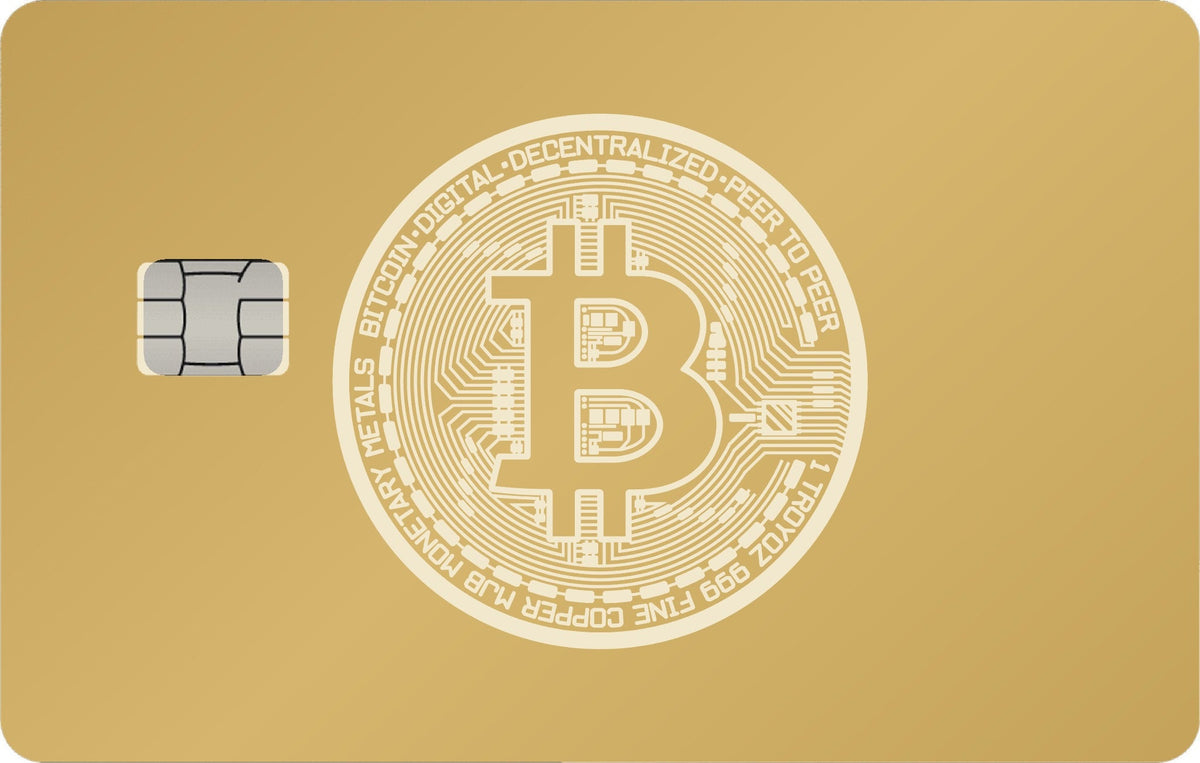 Bitcoin Gold metal card in Matte Gold