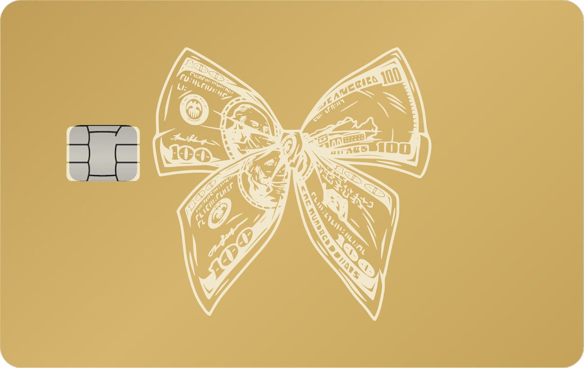Bow of Money metal card in Matte Gold