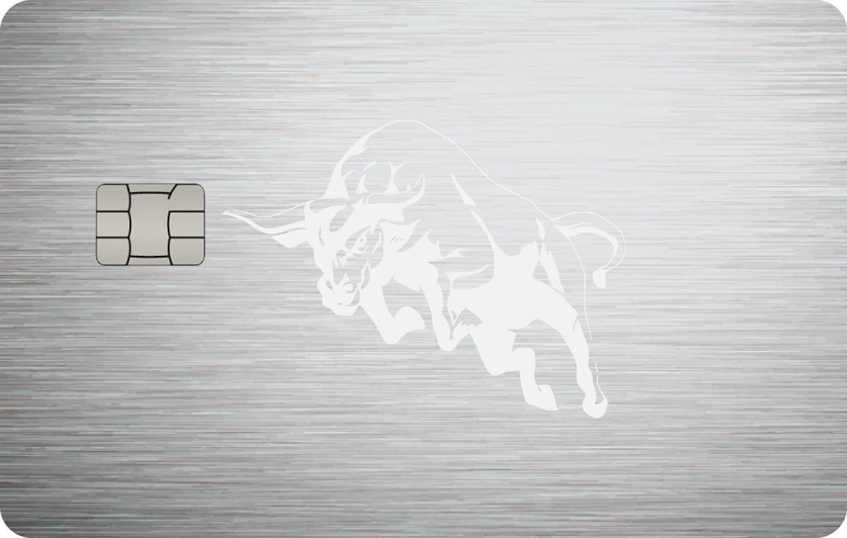 Bull metal card, engraved stainless steel by Metacards (view 4 of 5)