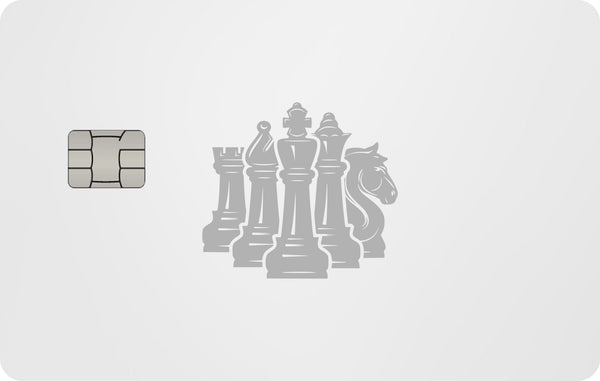 Chess metal card, engraved stainless steel by Metacards (view 1 of 6)