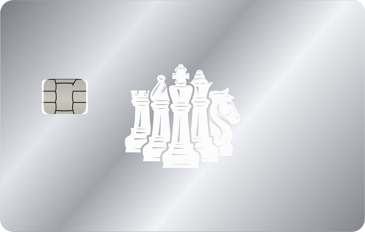 Chess metal card in Glossy Silver