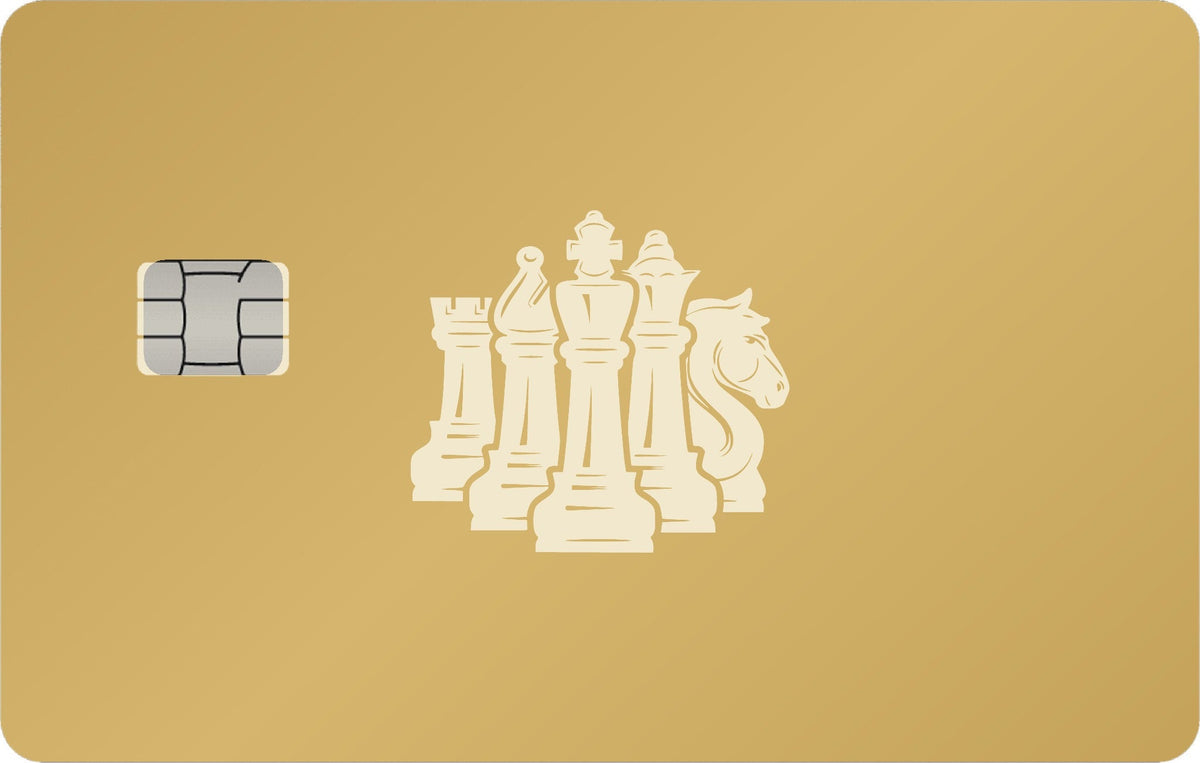 Chess metal card in Matte Gold