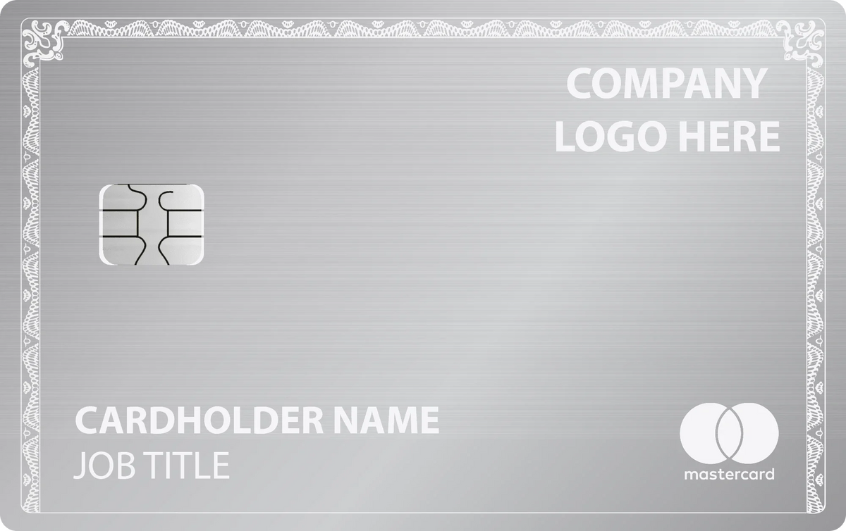 Company Logo metal card in Brushed Silver, engraved stainless steel by Metacards
