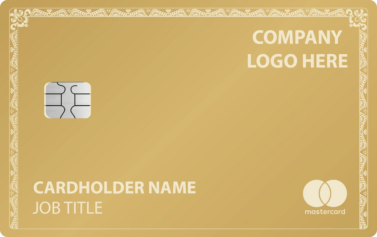 Company Logo metal card in Matte Gold, engraved stainless steel by Metacards