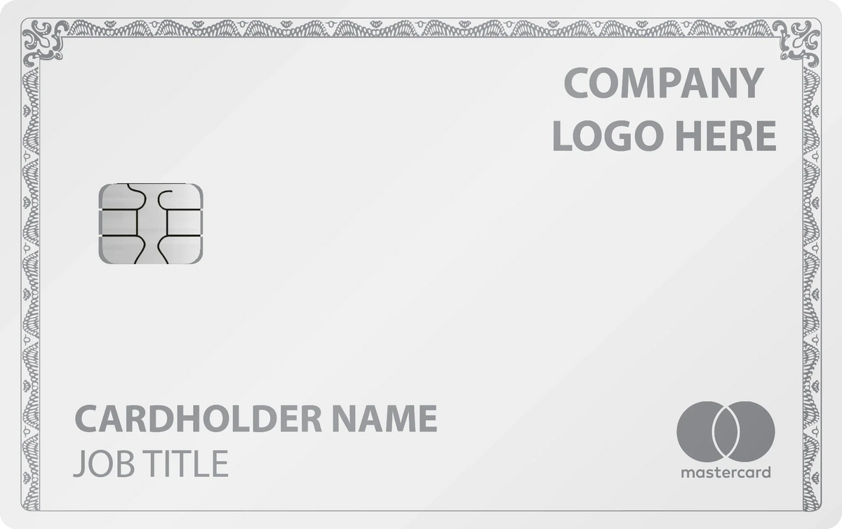 Company Logo metal card in White, engraved stainless steel by Metacards