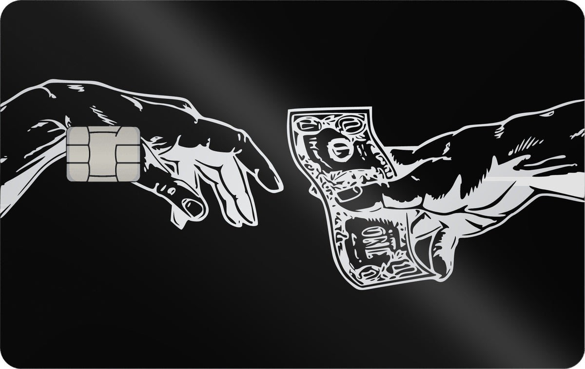 Creation of Money metal card in Glossy Black Silver