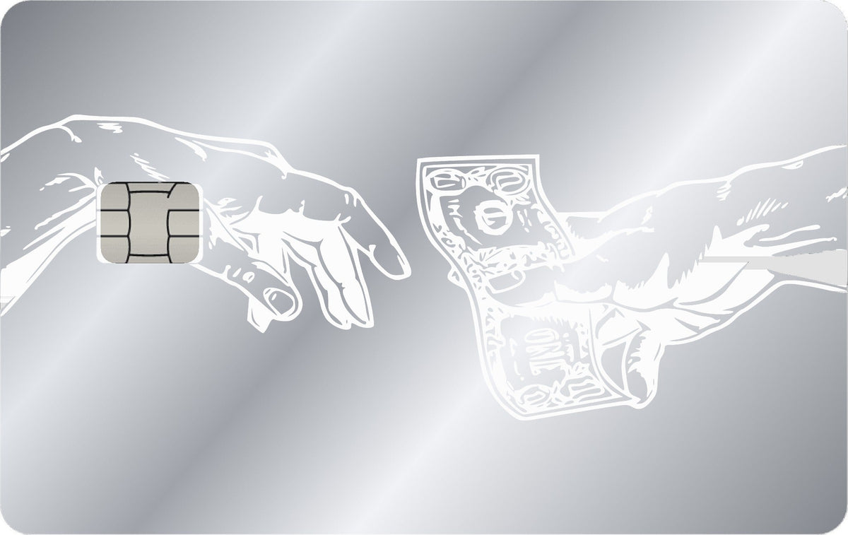 Creation of Money metal card in Glossy Silver