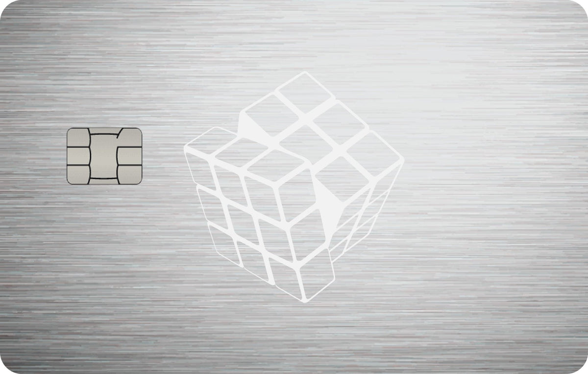 Cube metal card, engraved stainless steel by Metacards (view 3 of 7)