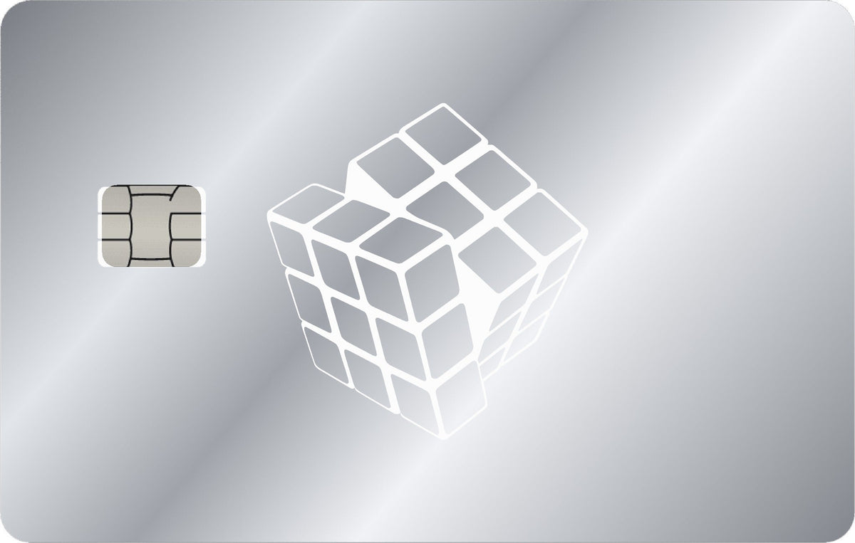 Cube metal card in Glossy Silver