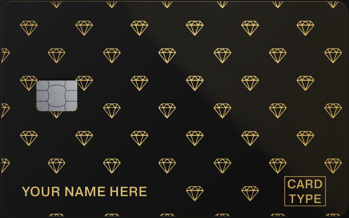Diamond Pattern metal card in Black Gold