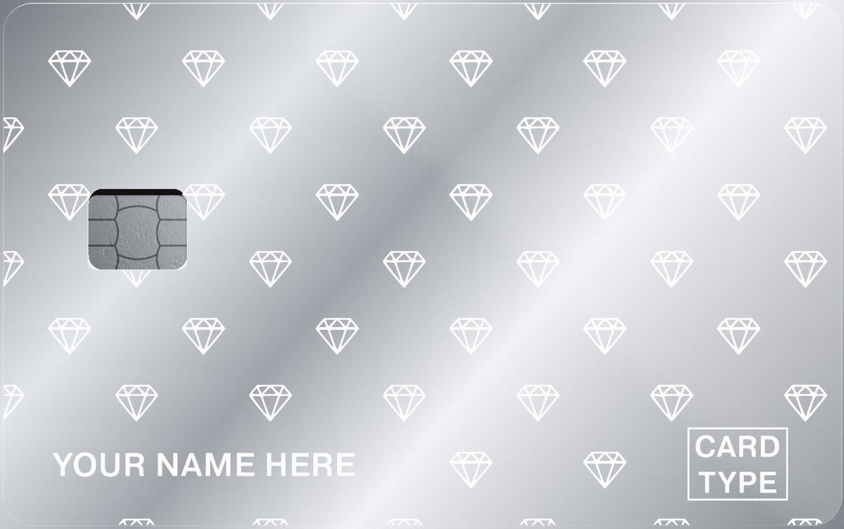 Diamond Pattern metal card in Glossy Silver