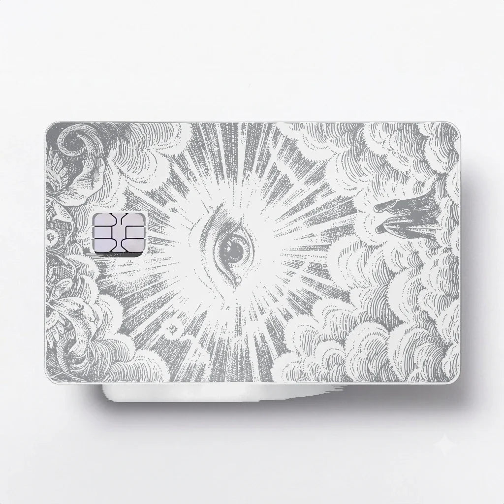 Celestial Eye metal card in White
