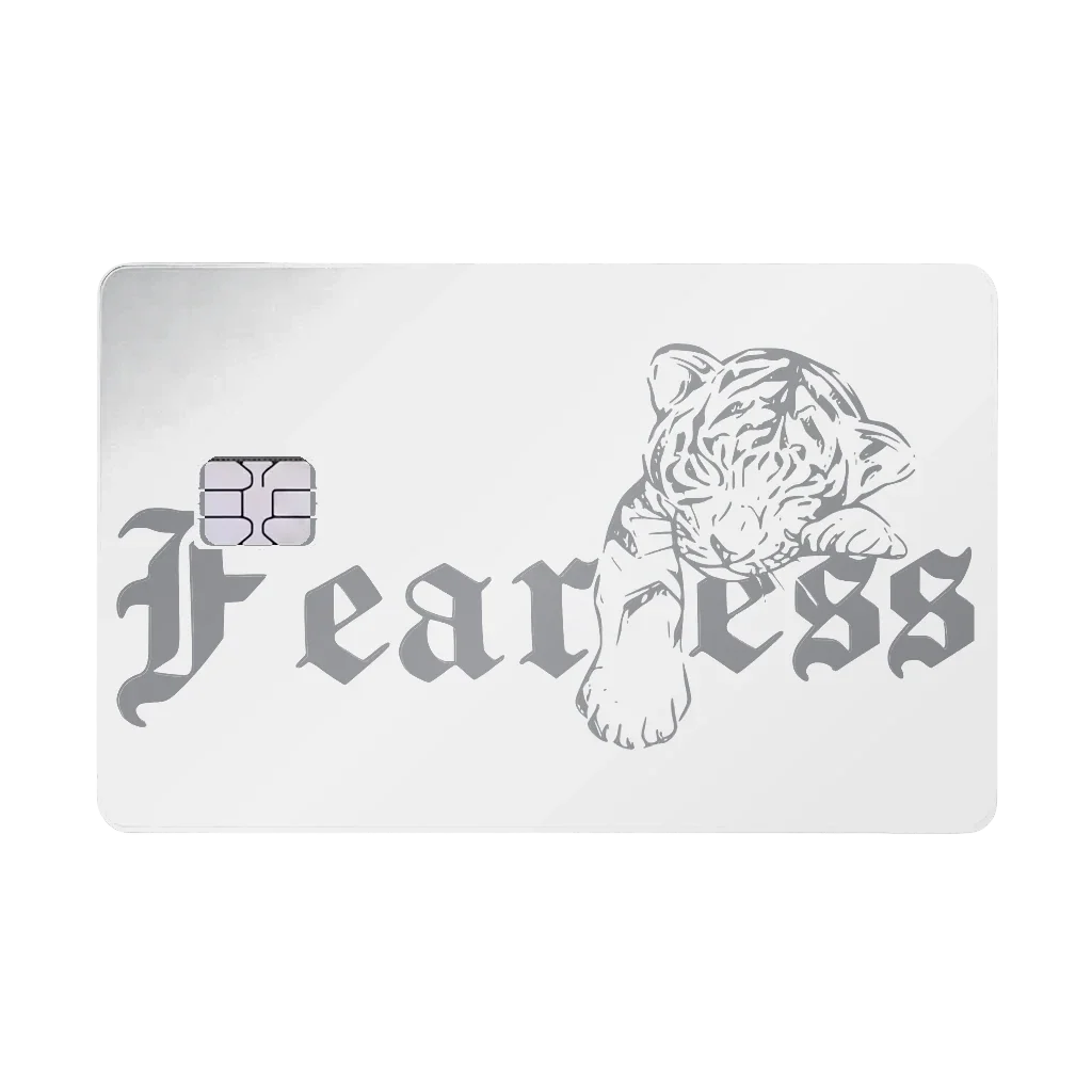 Fearless Lion metal card in White