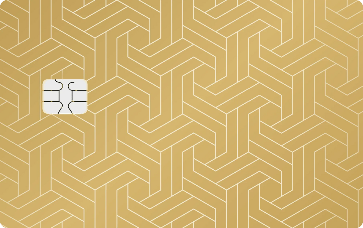 Geometric Weave metal card in Matte Gold