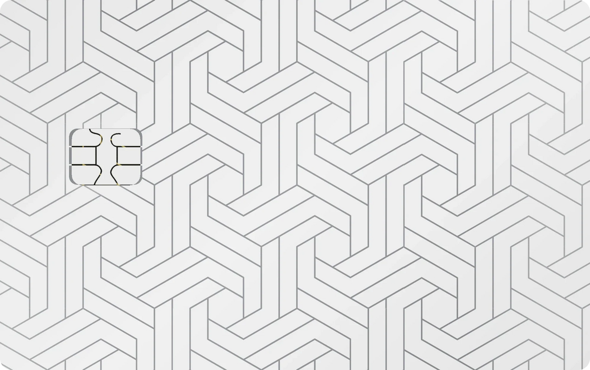 Geometric Weave metal card in White