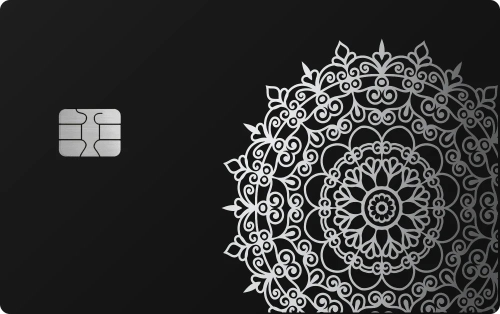 Golden Mandala metal card in Black Silver