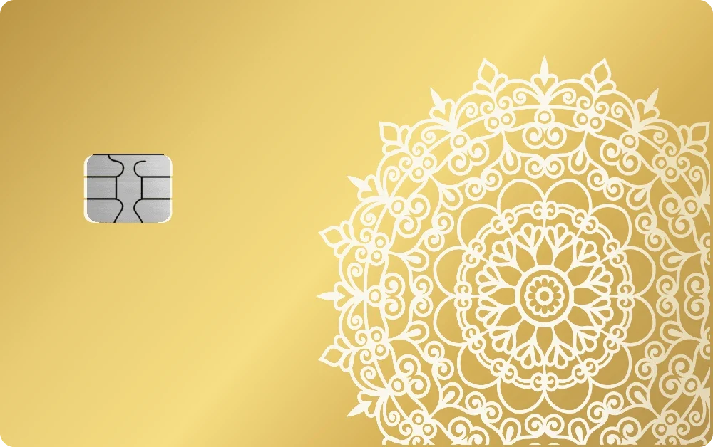 Golden Mandala metal card in Glossy Gold