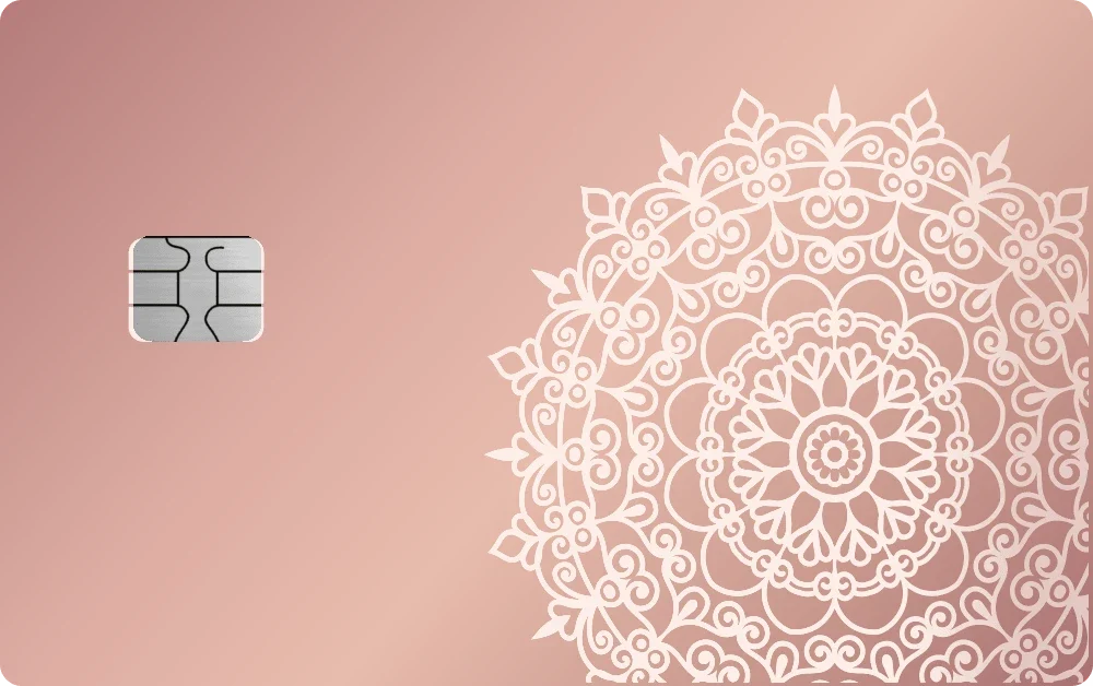 Golden Mandala metal card in Glossy Rose Gold