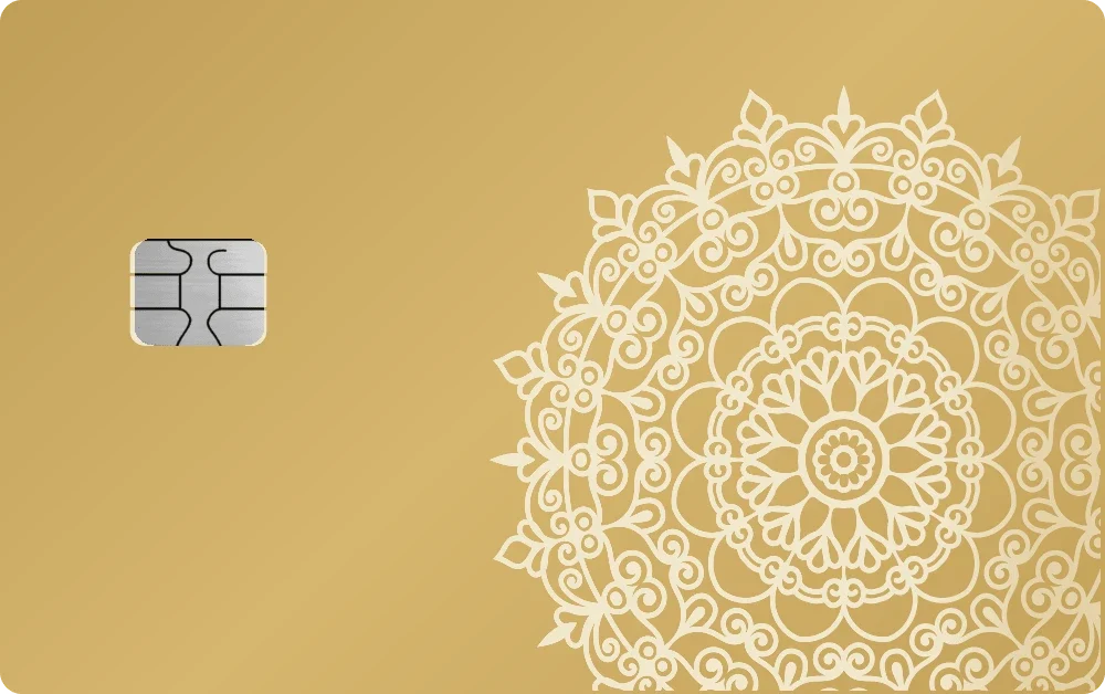 Golden Mandala metal card in Matte Gold