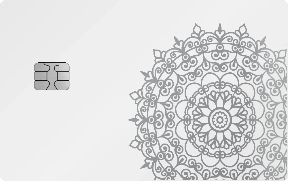Golden Mandala metal card in White