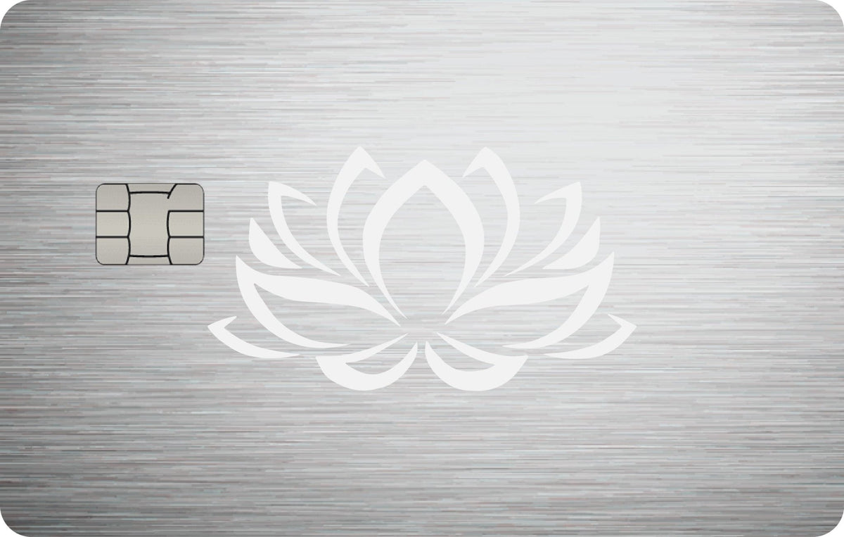 Lotus metal card, engraved stainless steel by Metacards (view 5 of 6)