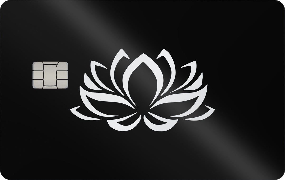 Lotus metal card in Glossy Black Silver