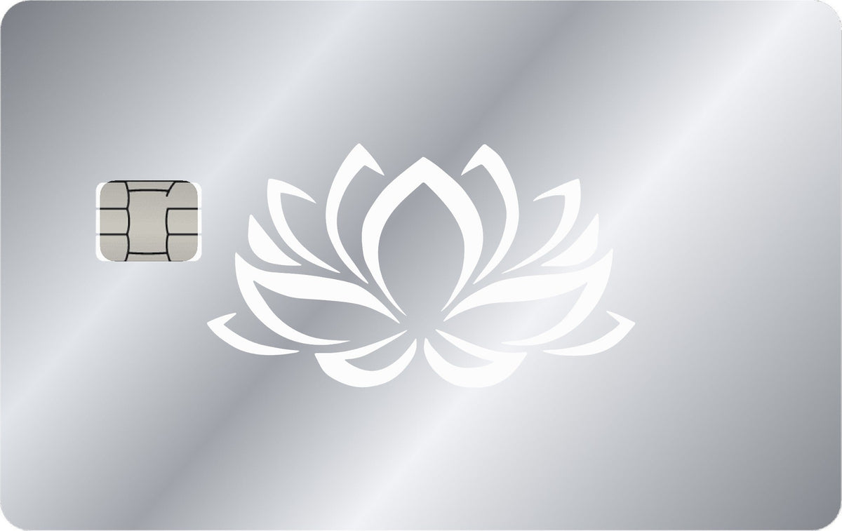 Lotus metal card in Glossy Silver