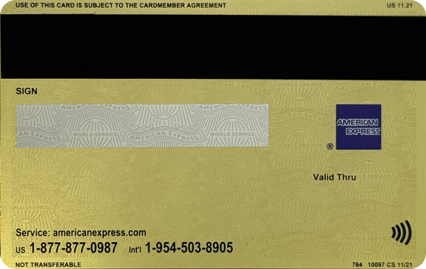 Amex, Amex Gold, back