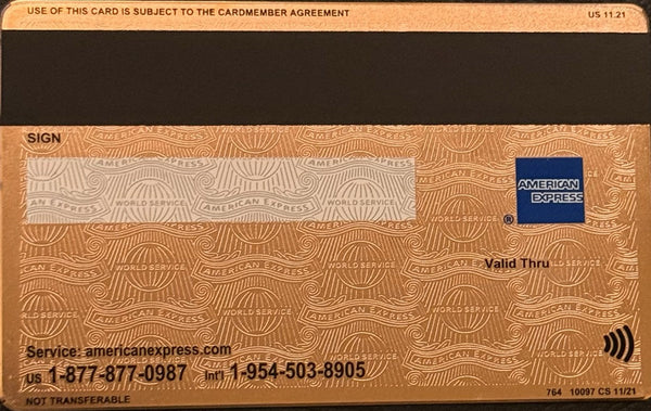 Amex, Amex Rose Gold, back