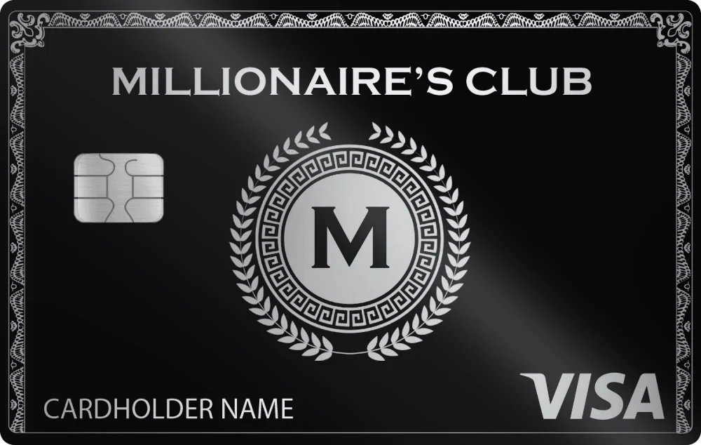 Millionaire's Club metal card in Glossy Black Silver