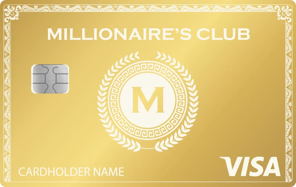 Millionaire's Club metal card in Glossy Gold