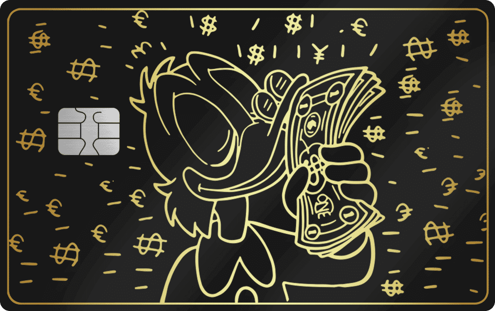 Money Bags metal card, engraved stainless steel by Metacards